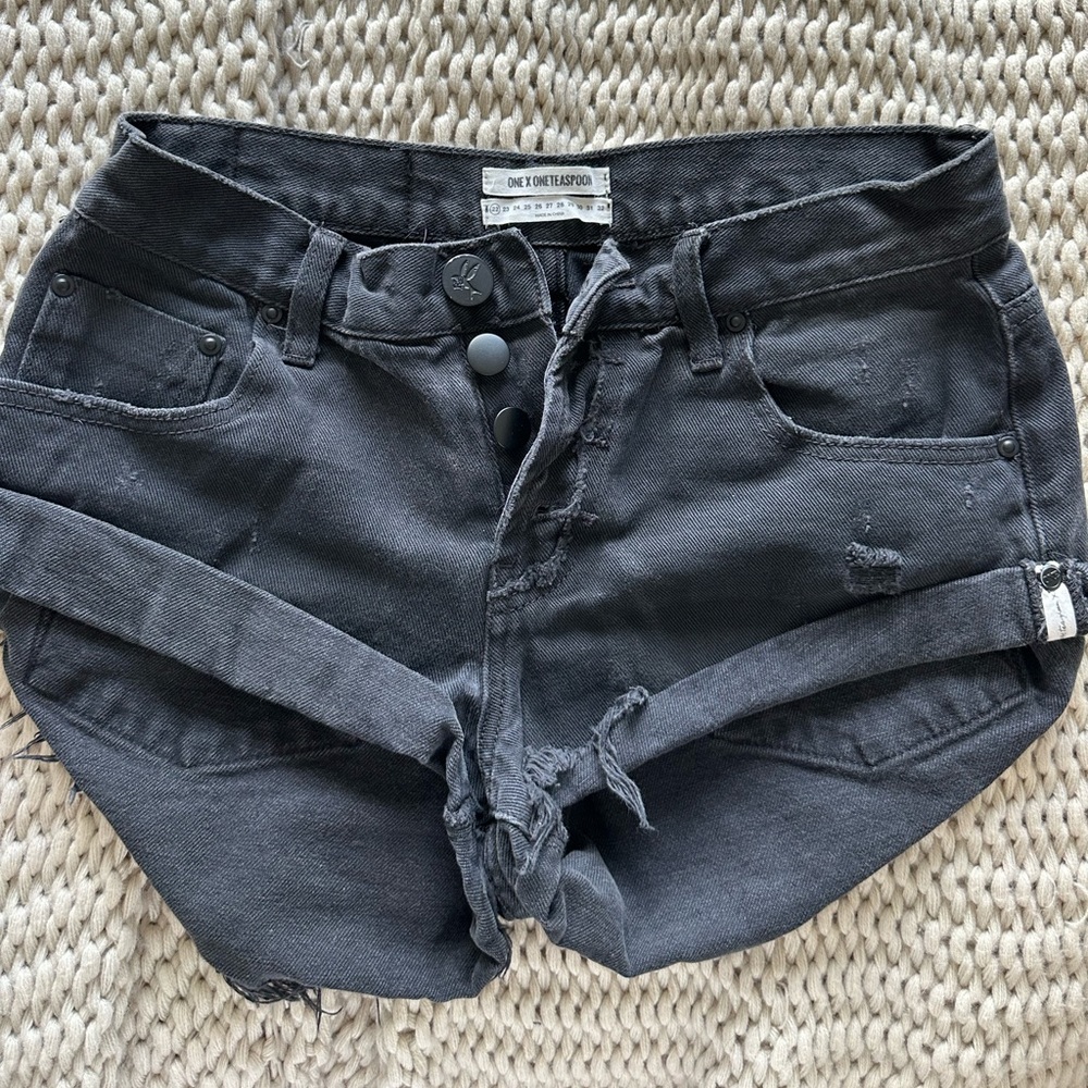 OneTeaspoon black denim shorts